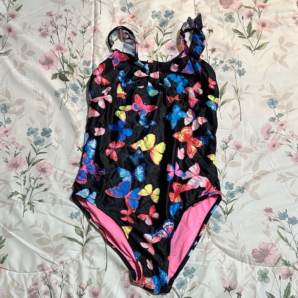 SO Kids Butterfly One Piece Swimsuit - Black, Blue, Pink, Yellow